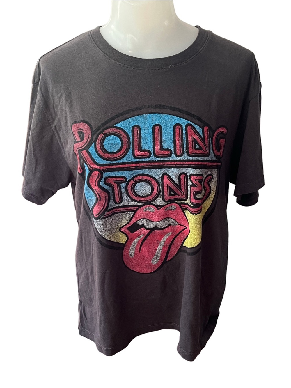 Daydreamers By Free People Charcoal Rolling Stones Graphic Tee size S